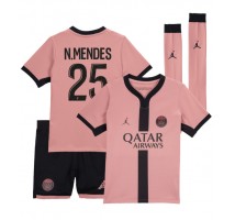 Paris Saint-Germain Nuno Mendes #25 Koszulka Trzecia dzieci 2024-25 Krótki Rękaw (+ krótkie spodenki)
